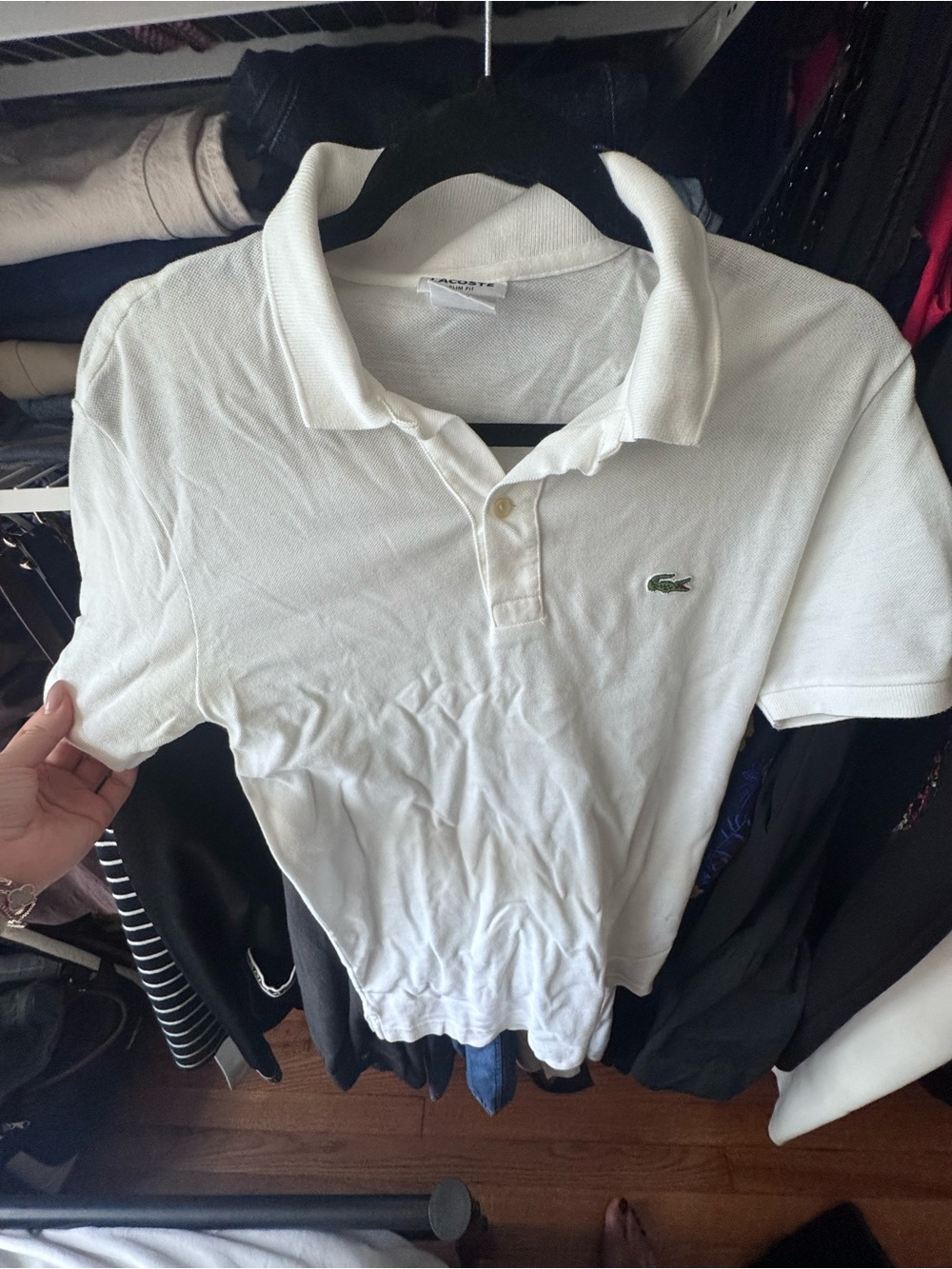 Lacoste Men's Classic White Cotton Pique Polo Shirt